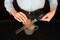 PRO Citrus Zester & Cheese Grater - Parmesan Cheese Lemon, Ginger, Garlic, Nutmeg, Chocolate, Vegetables, Fruits - Razor-Sharp Stainless Steel Blade, Wide, Dishwasher Safe (BLACK)